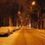 Tramschienen in einer Berliner Winternacht winterliches Berlin Tram, BVG, Winter, Schnee Berlin Pictures